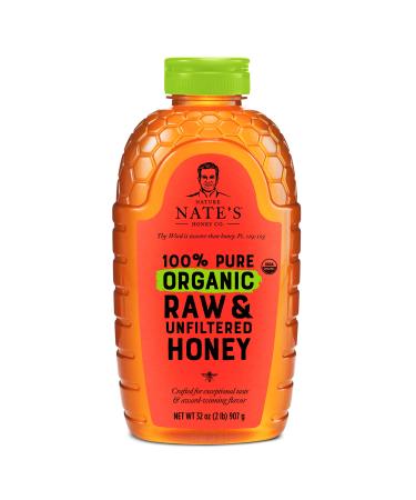 Nature Nate's 100% Pure Organic, Raw & Unfiltered. Squeeze Bottle Allnatural Sweetener, USDA Certified Organic, No Additives, Honey, 32 Oz 32oz