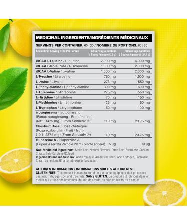 EHP Labs Beyond BCAA Powder Amino Acids Supplement for Muscle Recovery - 8g of Sugar Free BCAAs Amino Acids Post Workout Recovery Powder & 10g of EAA Amino Acids Powder - 60 Servings (Lemon Sherbet) - Buy Online on SooperMarket.com