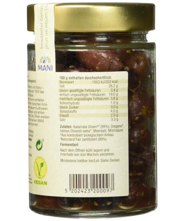 Buy Mani Bl uel Organic Kalamata Olives - Pack of 6 (6 x 205g) | Premium Quality & International Shipping - Buy Online on SooperMarket.com