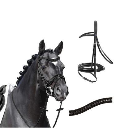 Passier bridle Apollo black patent noseband special with reins size horse: warmblood black warmblood