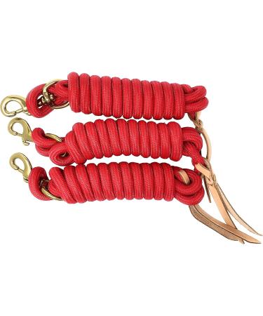 Set of 3 Green 9-Foot Nylon Lead Ropes with Leather Popper - Buy Online on SooperMarket.com
