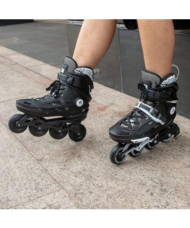 Adult 4 Wheel Speed Inline Roller Skates - High Performance Fitness Racing Skates - Black - Men 9-9.5/Women 9.5-10/26-26.5cm - Buy Online on SooperMarket.com