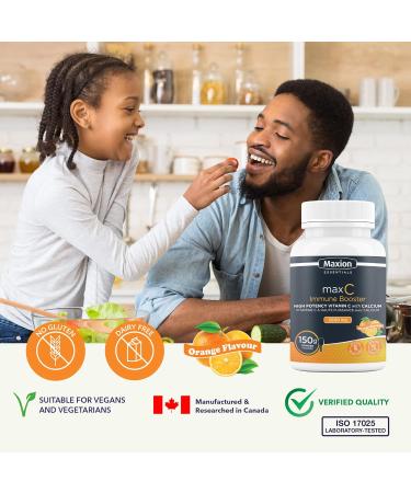 Maxion Vitamin C 2000mg with Calcium Supplement to Support the Immune System and Healthy Bones Cartilage Teeth and Gums Orange Flavour 150g Powder - Buy Online on SooperMarket.com