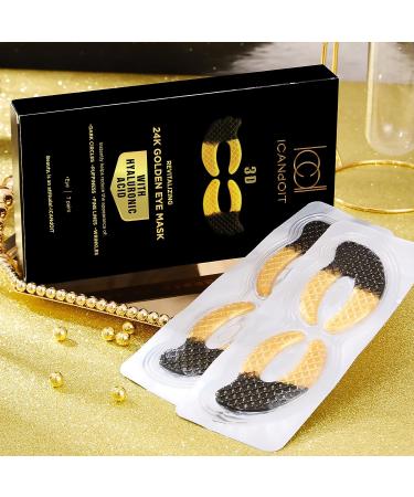 ICANdOIT 24K Gold Eye Mask for Dark Circles & Puffiness - 7 Pairs, Anti-Aging Eye Patches with Hyaluronic Acid & Collagen, Suitable for All Skin Types - Best Gift Idea for Women & Men - Buy Online on SooperMarket.com