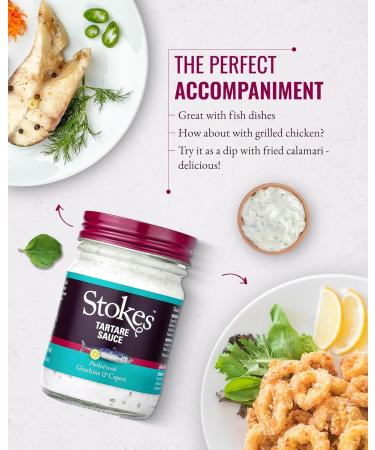 Stokes Real Tartare Sauce 3PK Smooth & Creamy Tartare Sauce Perfect For Fish Dishes Award Winning Gluten Free Tartare Sauce Made With Gherkins & Capers Beautifully Balanced Flavour 200g Glass Jar - Buy Online on SooperMarket.com