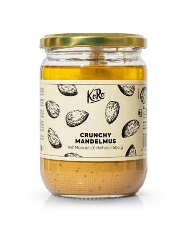 Koro - crunchy almondmus - creamy mus with roasted pieces of almond - vegetable protein source - perfect as a crispy topping or spread - without additives