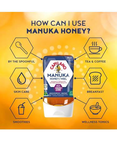 Capilano Active Manuka Honey 100% Pure Australian Premium Manuka Honey MGO550+ 250g - Buy Online on SooperMarket.com