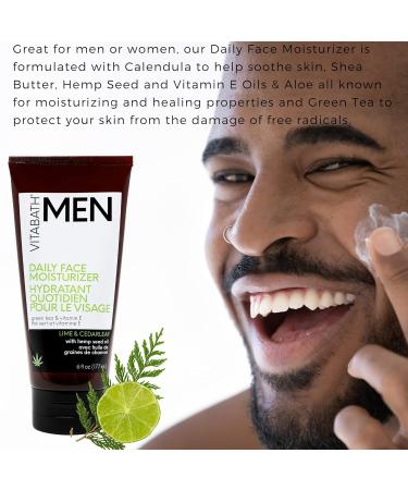 Vitabath Men's Reviving Face Cream - Hydrating Skincare for Dry Skin Reduces Wrinkles & Fine Lines - Lime & Cedarleaf - 6 fl oz - Buy Online on SooperMarket.com