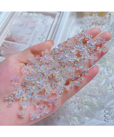Buy SANWOOD 50Pc 3D Nail Art Bowknot Ornaments | Aurora Shiny Resin Glitter Rhinestones for DIY Manicure - International Shipping Available - Buy Online on SooperMarket.com