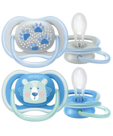 Philips Avent Ultra Air Pacifier BPA-free pacifier for babies from 6 to 18 months bear pattern (model SCF085/03)