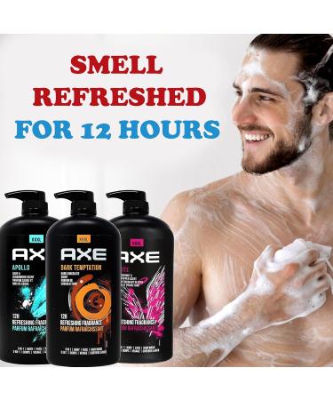 Shop Axe Men's Body Wash Variety Set - 3 Scents (Dark Temptation Apollo Excite) | 3-in-1 Body & Face Wash | 33.8 oz Pump Bottle - International Shipping Available - Buy Online on SooperMarket.com
