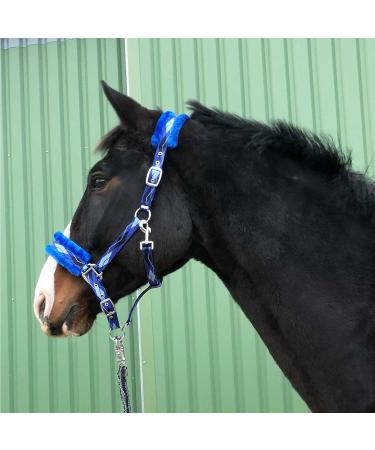 Premium Blue Horse Halter - Fur Lined Available in XFull Pony Cob Warmblood Sizes | Durable & Stylish - Buy Online on SooperMarket.com