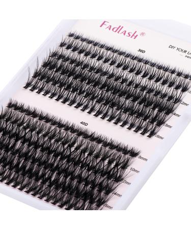 Individual Cluster Lashes Extensions 30D 40D 0.07 C Curl 8-16mm Mixed Trays Extensions 200Pcs Individual Cluster Lashes DIY Eyelash Extensions at Home 8-16mm DH-30D+40D-0.07-C