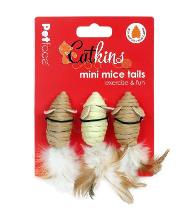 Petface (Catkin's by Petface) Mini Mice Tails Cat Toy 3-Piece 3 Pack Mice