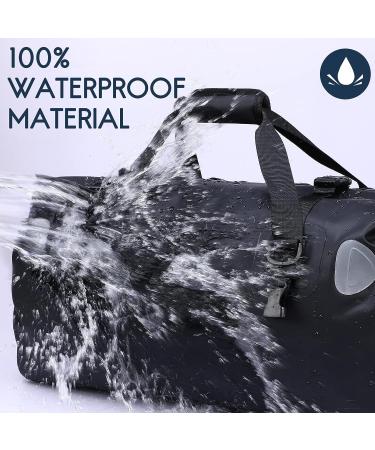 Haimont Waterproof 70L Roll-top Dry Duffel Bag with Quick-fixed Straps - Ideal for Motorcycling, Rafting, Boating, SUP, Kayaking, and Travel - Black - Buy Online on SooperMarket.com