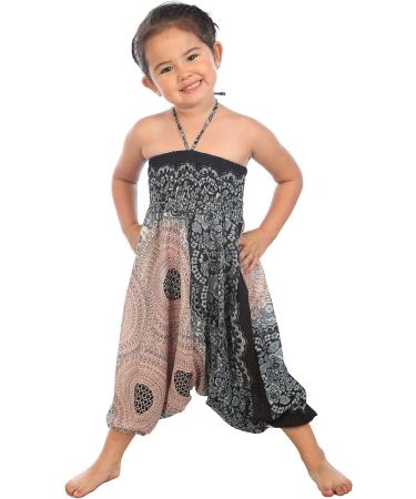 Lofbaz Kids Harem Aladdin Pants 18 Months, Rose Flower White - Bohemian Pirate Style - Buy Online on SooperMarket.com