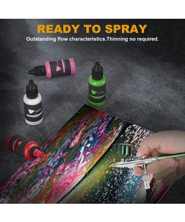 Tplook Upgraded 37PSI Airbrush Kit - Dual-Action Multi-Function 5-Stage Pressure Adjustment - Automatic Stop Compressor for Makeup, Painting, Tattoo, Cake Decorating - Green - Buy Online on SooperMarket.com