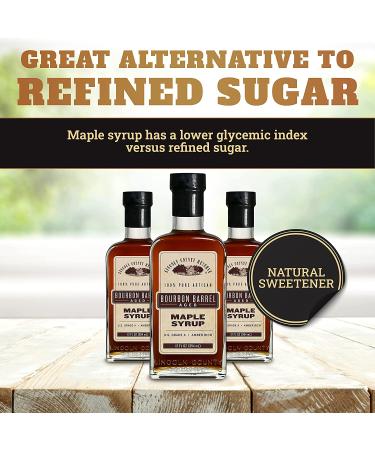 Lincoln County Reserve Bourbon Maple Syrup - Grade A Amber Rich Taste, 12oz Glass Bottle - Gluten Free, USA Made Bourbon Barrel Aged Syrup for Pancakes & Waffles - Buy Online on SooperMarket.com