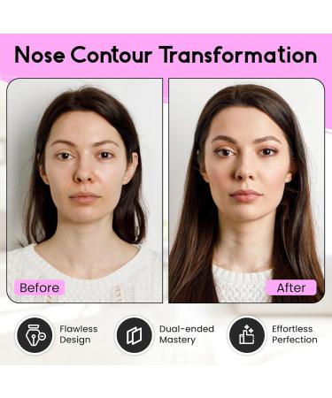 Buy Dual-Ended Nose Contour Makeup Brush - Precision Sculpting & Defining for Perfect Nose Contour | International Shipping Available - Buy Online on SooperMarket.com