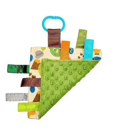 Crinkle & Teething Dinosaur Lovey Toy | Baby Sensory Square 8X8 with Ribbon Tags - Buy Online on SooperMarket.com