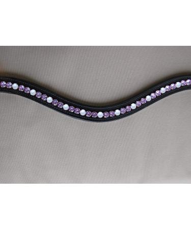 Gl cksHucke 'Fliederliebe' Glitter Browband - Purple & Light Blue Curved Leather for Ponies - Buy Online on SooperMarket.com