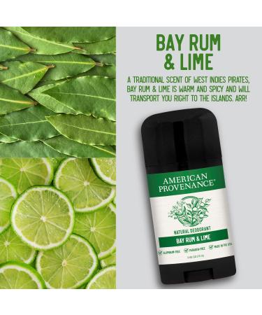 American Provenance All Natural Deodorant for Men and Women- Aluminum Free Deodorant that Lasts All Day - Made in the USA with Essential Oils & Cruelty Free - Bay Rum & Lime (1 Pack) - Buy Online on SooperMarket.com