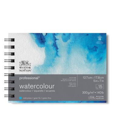 Winsor & Newton Professional Watercolor Paper, Wired, 5" x 7", Cold Pressed White 5" x 7"