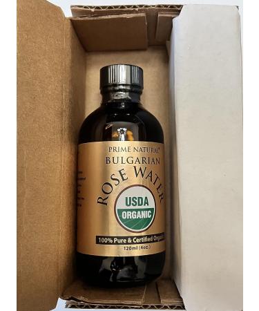 USDA Certified Organic Rose Water Spray 4oz - Facial Toner & Hydrating Mist - 100% Pure Bulgarian Rose Petals - Alcohol-Free Moisturizer for Face & Hair - Buy Online on SooperMarket.com
