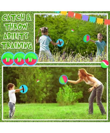Vinsot Kids Toss and Catch Game Set - 40 Paddles, 20 Balls - Outdoor Beach Sports Game for Kids and Adults - Pink Green Blue - Buy Online on SooperMarket.com