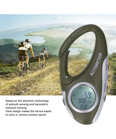 Fockety Multifunctional Digital Altimeter - Portable Hook Design Barometer Weather Forecast Clock Temperature & Height Display for Hiking - Buy Online on SooperMarket.com