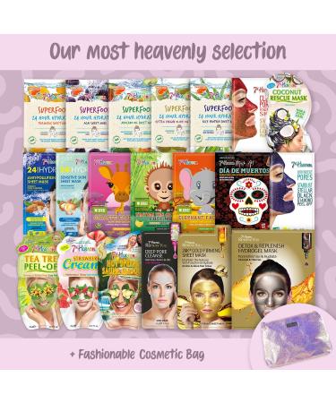 7th Heaven 'Complete Beauty Bag Pamper Gift Set 20 Skincare Face Masks to Cleanse and Moisturise Skin and Volumise Hair - Buy Online on SooperMarket.com