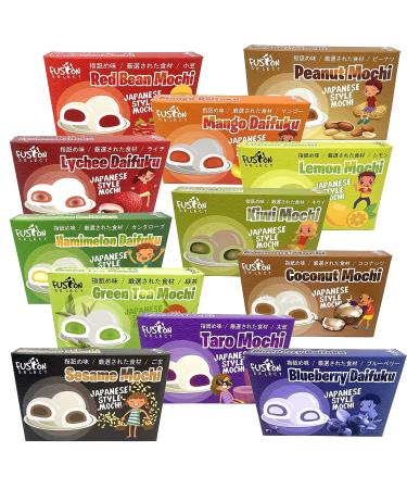 Fusion Select Mochi Daifuku Snacks - Coconut Flavored Japanese Rice Cakes - Sweet Asian Treats for Family - Chewy and Soft Texture - 6 Pieces x 30g Pack - Buy Online on SooperMarket.com