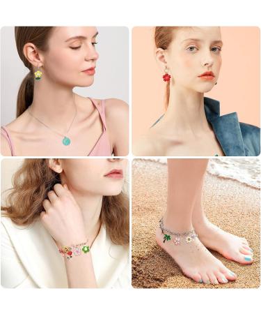 MARFOREVER 120 Pcs Spring Floral Enamel Flower Charms for Jewelry Making - Assorted Gold Charm Pendants for DIY Necklace, Bracelet, Earrings - Gifts for Mom - Buy Online on SooperMarket.com