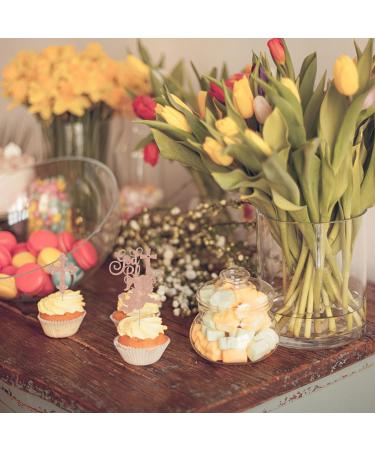 Rsstarxi 24 Pack God Bless and Cross Cupcake Toppers Angel Christening Babyshower Girl Baptism Cupcake Picks Decoration for First Communion Baptism Party Cake Decorations Rose Gold Design 10 Rose Gold - Buy Online on SooperMarket.com