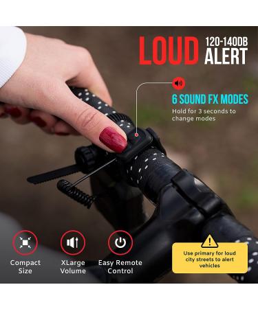 ZIREN 140dB Bike Horn with LED Light | Super Loud Electric Horn for Safety | Remote Switch & USB Rechargeable - Buy Online on SooperMarket.com