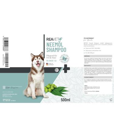 Reavet Dog Shampoo for Itching - Neem Oil Formula for Mites Fleas Ticks | Suitable for All Breeds & Puppies - Pleasant Fragrance 500ml - Buy Online on SooperMarket.com