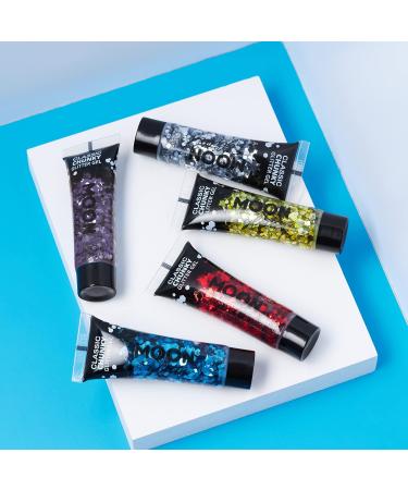 Chunky Green Glitter Gel by Moon Glitter - Cosmetic Festival Face & Body Paint - 12ml - Buy Online on SooperMarket.com