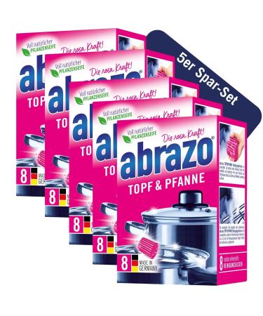 Abrazo pot & pan |32 cleaning pillow 5x8 pieces for pots & kitchen flush with vegan plant soap kitchen sponge cleaning sponge 5 packs of 8 pieces.