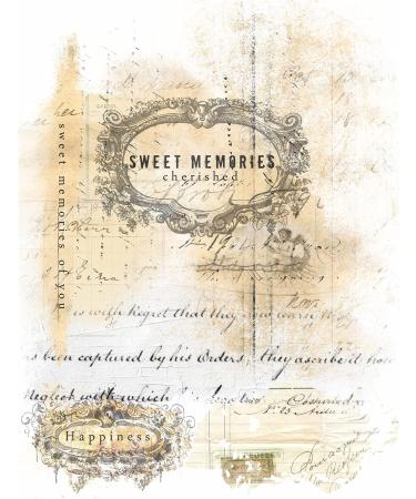 Script Pieces Overlay Rice Paper  8 x 10.5 inch - 6 x Different Printed Mulberry Paper Images 30gsm Visible Fibres for Decoupage Crafts Mixed Media Collage Art - Buy Online on SooperMarket.com