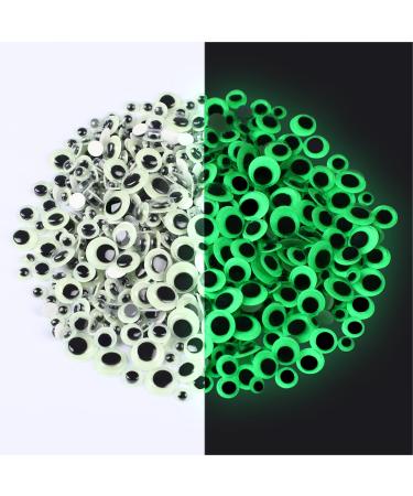 UPINS 500PCS Glow in The Dark Googly Wiggle Eyes Self Adhesive for Craft Luminous Sparkle Google Eyes for DIY Crafts Sticker Decoration 6mm 8mm 10mm 12mm 6 8 10 12mm