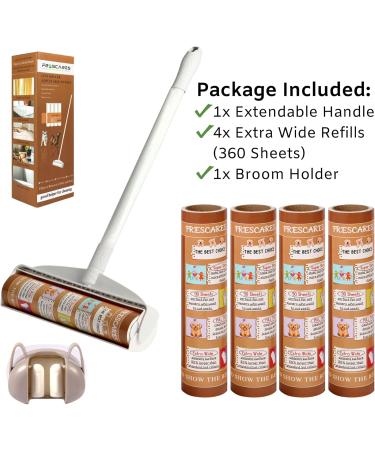 Frescares 45 Inch Extra Sticky Lint Roller - Large Surface Pet Hair Remover for Carpets & Couches | Includes 4 Refills | Best for Floor & Furniture Cleaning - Buy Online on SooperMarket.com