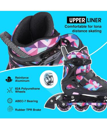 FIHUNY Adjustable Inline Skates for Kids and Adults with Light Up Wheels Roller Blades Skates for Girls and Boys Women C pink Large-Youth & Adult(4-7 US) - Buy Online on SooperMarket.com