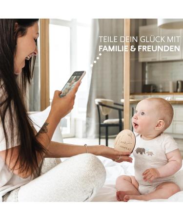 Prinzental Milestone Cards for Baby | 40 Wooden Milestones | Premium Quality with Easel Blank Card Fabric Bag & Gift Box - Buy Online on SooperMarket.com