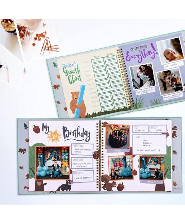 RubyRoo Baby Memory Book - Gender Neutral Milestone Keepsake Album for First 5 Years - Woodland Theme Scrapbook Journal - Perfect Baby Shower Gift - Buy Online on SooperMarket.com