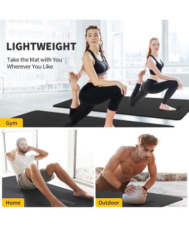 CAMBIVO Extra Wide Yoga Mat 72x32 1/4 - Eco-Friendly SGS Certified Large TPE Mat for Yoga, Pilates, Workout - Dark Black - Buy Online on SooperMarket.com