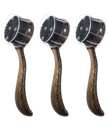 Raploy Face Cleansing Brush 3 Pack Soft Bristles Large Facial Scrubber Face Cleanser for Facial Exfoliating Massage Pore Cleaning (Black Gold) 5.7x1.77