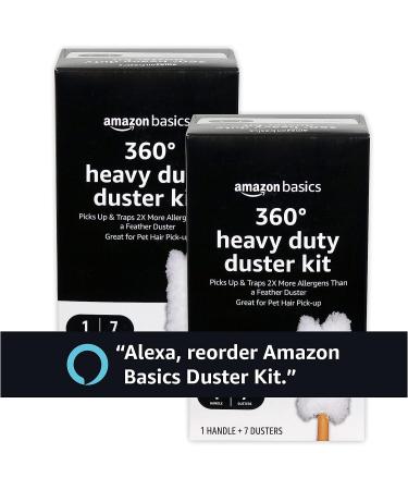 Amazon Basics 360 Heavy Duty Duster Kit - 7 Dusters + 1 Handle (Pack of 2) | Ultimate Cleaning Solution - Buy Online on SooperMarket.com