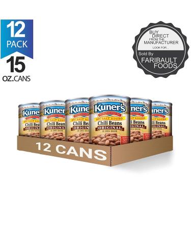 Kuner's No Salt Added Vegan Chili Beans (12 Pack) - Non-GMO, Gluten-Free Pinto Beans - 15 Oz Can - USA Sourced & Packaged - Buy Online on SooperMarket.com