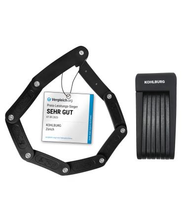 Kohlburg light & small folding lock - 690g light & 70cm long - safe bicycle lock made of hardened steel for e -bike & bicycle with bracket