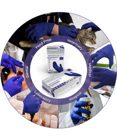 Ammex Indigo Nitrile Exam Gloves 3 Mil Latex Free Powder Free Large (Pack of 100) - Buy Online on SooperMarket.com